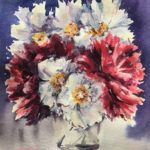 Watercolor paintings of flowers